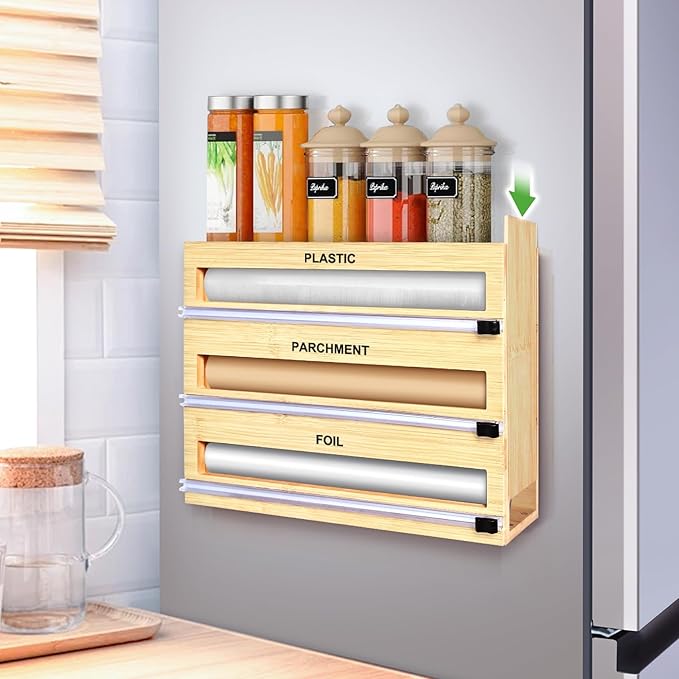 Foil and Plastic Wrap Organizer Ideas for Tidier Kitchen Drawers and Cabinets