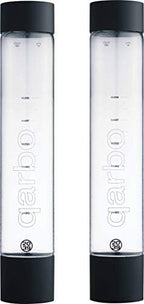 Twenty39 qarbo CLASSIC 1L Water Bottles for Sparkling Water Maker and Fruit Infuser - Set of 2 (Matte Black)