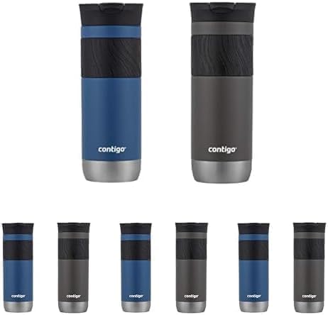 Contigo Byron Travel Mug, Vacuum-Insulated Stainless Steel, 20oz | Leak-Proof Lid | BPA-Free | Sake & Blue Corn | Pack of 8