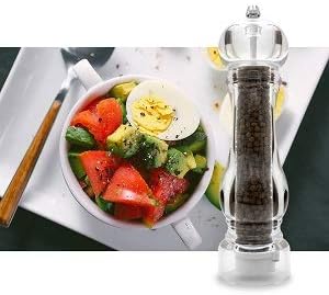salt and pepper grinder mill set refillable large,the best transparent acrylic grinders for whole peppercorn and himalayan salt