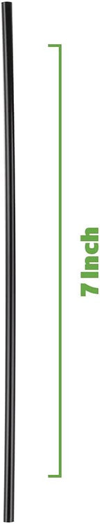 Comfy Package [7 Inch - Case of 10,000] Black Coffee Drink Stirrers & Cocktail Straws - Disposable Plastic Sip Stir Sticks for Hot & Cold Beverages