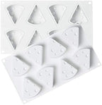 OCPO KITCHEN Cheese Silicone Baking Mold for Mousse Cake, CheeseCake, French Dessert, Pastry, Chocolate, Ice Cream, Pudding, Cake Decoration Mold, 3D Cheese Shape (8-Cavity)