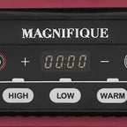 Magnifique 4 Quart Casserole Digital Slow Cooker, Premium Ceramic Bakeware for Oven, Dishwasher Safe Baking Dish, Red
