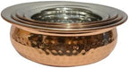 Dynore Stainless Steel Copper Plated Hammered Finish Handi Set with SS lid- Set of 4 for Serving & Cooking