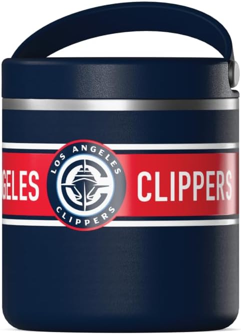 Hydrapeak x NBA Officially Licensed Los Angeles Clippers 25oz Stainless Steel Vacuum Insulated Thermos Food Jar with Handle, Wide Mouth Leak-Proof Soup Thermos for Adults, 10 Hours Hot & 16 Hours Cold