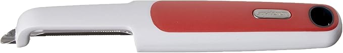 Zyliss Soft Skin Fruit & Vegetable Peeler - Stainless Steel Serrated Peeler - Perfect for Potato, Cucumber, Carrot, Apple, Orange, Tomatoes, & More - Comfort Grip Peeler Kitchen Tool - Red