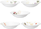 Narumi 96010-23303P Lucy Garden Bowl and Plate Set, 6.3 inches (16 cm), Berry Pattern, Set of 5 Patterns, Stylish, Cute, Relief, Wedding Gift, Microwave Warm, Dishwasher Safe, Gift Box Included