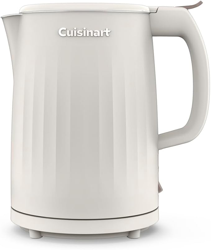 Cuisinart Soho 1-Liter Double Wall Electric Hot Water Kettle, Tea Kettle with Stainless Steel Interior, One Touch Operation to Boil Water for Tea, Hot Cocoa, or Instant Oatmeal, CK-10TR, Truffle