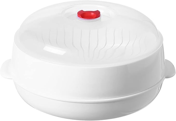 Microwave Vegetable Steamer, Microwave Steamer for Vegetables, Microwave Heating Bowl, Micro Cookware for Cooking (1 - Layer)