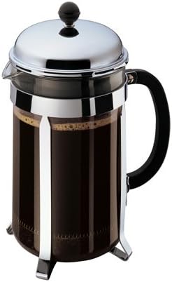Bodum 51oz Chambord French Press Coffee Maker, High-Heat Borosilicate Glass, Polished Stainless Steel – Made in Portugal
