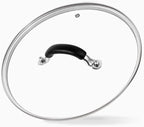 12 Inch Tempered Glass Lid for Lodge 12" Cast Iron Skillets & 7QT Dutch Ovens -Stainless Steel Handle and Rim (12 INCH LID)