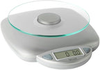 Taylor 11LB Capacity Digital Glass Top Kitchen Scale with LCD Display, Weight in Grams and Ounces for Baking, Cooking, and Meal Prep, Silver
