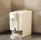 IEEK Rice Dispenser and Grain Container Storage with Lid,Rice Container with Measuring Cup,Moisture Proof Household Cereal Dispenser Bucket for Kitchen Soybean Corn Oatmeal,12Lbs