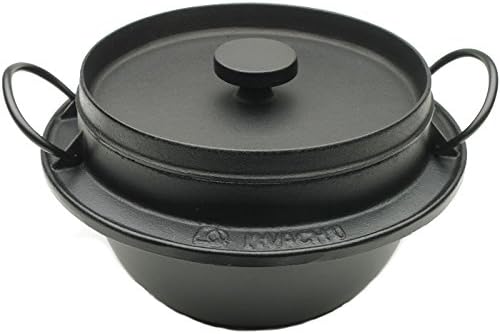 Iwachu 410-720 Japanese Cast Iron Gohan Nabe Rice Cooker, Black