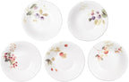Narumi 96010-23303P Lucy Garden Bowl and Plate Set, 6.3 inches (16 cm), Berry Pattern, Set of 5 Patterns, Stylish, Cute, Relief, Wedding Gift, Microwave Warm, Dishwasher Safe, Gift Box Included
