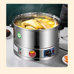 3-Tier Stainless Steel Electric Food Steamer with Automatic Heating & Static Control - Ideal for Healthy Meal Prep, Breakfast, & Cooking (220V)