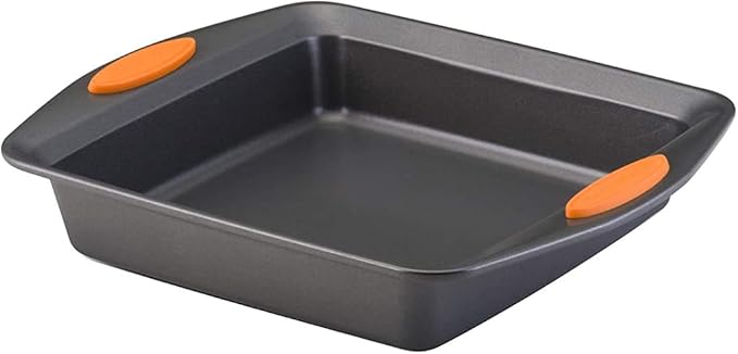 Rachael Ray Yum -o! Nonstick Bakeware Baking Pan / Nonstick Cake Pan, Square - 9 Inch, Gray