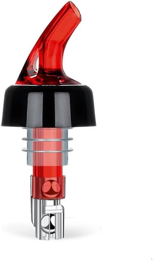 Measure Pourer Drinks Wine Cocktail Beverages Dispenser,Automatic Measured Bottle Pourer Spout,Quick Shot Spirit,Ideal Cocktail Home Bar Tools 1oz/30ml Red 10 Pack