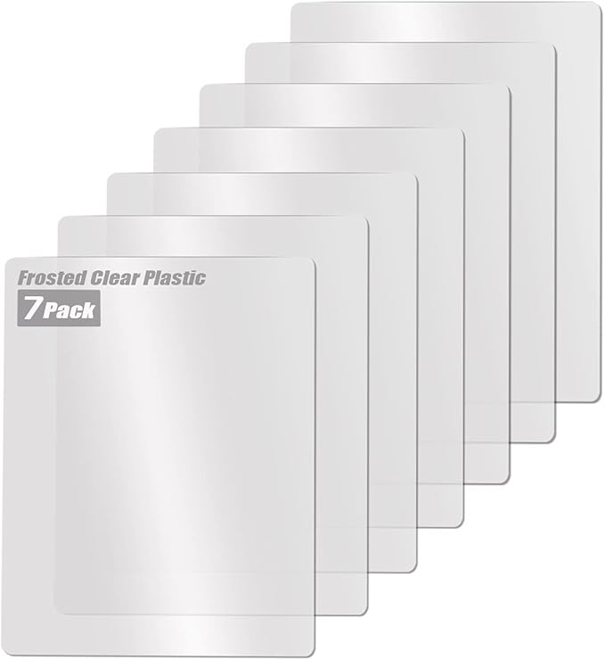 Fotouzy Plastic Cutting Board Set of 7, Frosted Clear Flexible Cutting Mats, BPA-Free, Non-Porous, Dishwasher Safe, Transparent