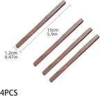 4Pcs Black Walnut Wood Coffee Stirrers 6″ Reusable Wooden Drink Stir Sticks for Coffee, Tea, Milk, Chocolate & Jam Spreader
