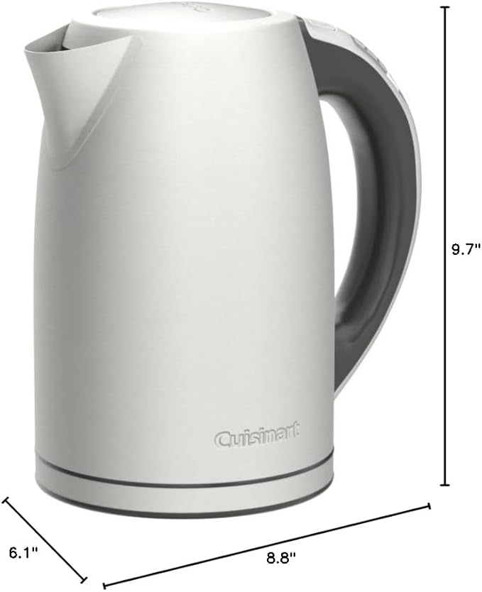 Cuisinart PerfecTemp 1.7-Liter Electric Kettle, Cordless Electric Tea Kettle, 1500W for Fast Heat-Up, 6 Preset Temperatures, 30-Minute Keep Warm, Stay Cool Nonslip Handle, CPK-17P1