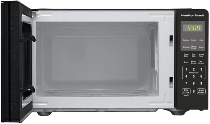 Hamiilton_Beach 0.9 Cu ft Countertop Microwave Oven, 900 Watts, Stainless Steel, New