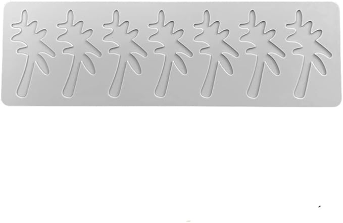 3D Hollow Leaf Fondant Lace Mold Multi Leaves Flower Candy Mold Chocolate Sugar Craft Cake Decoration Cupcake Top (C Coconut Tree_11.52 * 3.6 * 0.12inch)