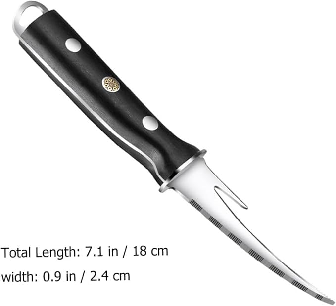 Ipetboom Shrimp Line Cutter and Peeler with Wood Handle and Rivets, Seafood Cleaning Tool for Deveining and Shelling Shrimp, Kitchen Specialty Gadget for Home Cooking and Seafood