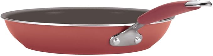 Rachael Ray Cucina Nonstick Cookware Pots and Pans Set, 12 Piece, Cranberry Red