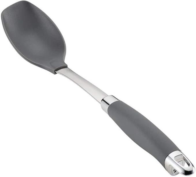 Anolon SureGrip Nonstick Nylon Solid Spoon, Gray 13.25-Inch, Tools and Gadgets - 46283