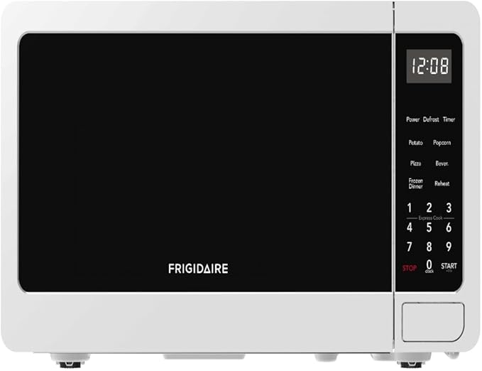 Frigidaire Countertop Microwave - Digital Control Panel - 6 Auto Cooking Settings - 10 Power Levels - Child Safety Lock - 0.7 Cu. Ft., White