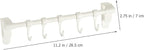 DOITOOL Cabinet Kitchen Utensil Hooks 5pcs Plastic Multi-Function Hanging Rack No Drill Installation White Storage Organizer for Cookware and Sundries
