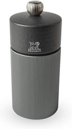 PEUGEOT- Line Pepper Mill - Classic Grind Adjustment - Aluminum and PEFC Certified Wood-Made in France - Carbon Color. 12 cm -4.75"