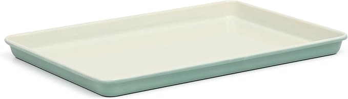 Martha Stewart Gallen 13 x 9 Inch Nonstick Carbon Steel Cookie Sheet - Teal Durable Baking Pan for Cookies, Brownies & Roasting
