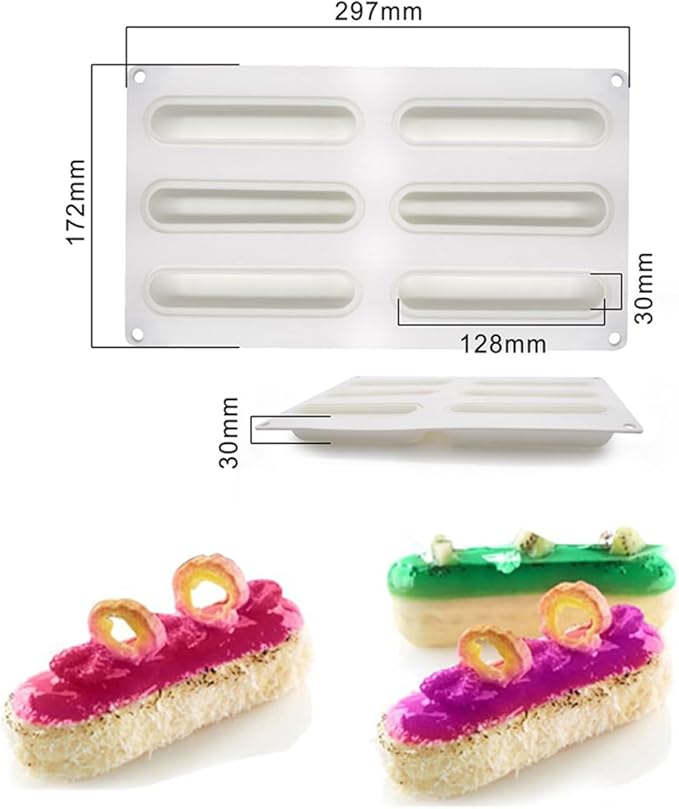 mostsom Silicone Molds Baking Mold for Mousse Cake, Silicone Mold for Chocolate, French Dessert Mold for Pastry Chocolate, Reusable Non-Stick Easy Release Baking Molds (B_ Ellipse)