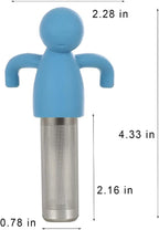 Leden Tea Infuser Cute Tea Strainer for Loose Tea Fine Mesh Stainless Steel Tea Ball Steeper & Diffuser with Silicone Lid for Tea Cup & Mug, with Cleaning Brush Blue