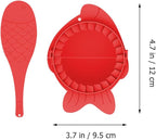 Mikinona Dumplings Maker Molds Set 4pcs Red Dumpling Wrappers Kitchen Gadget Dough Press Tool and Cooking