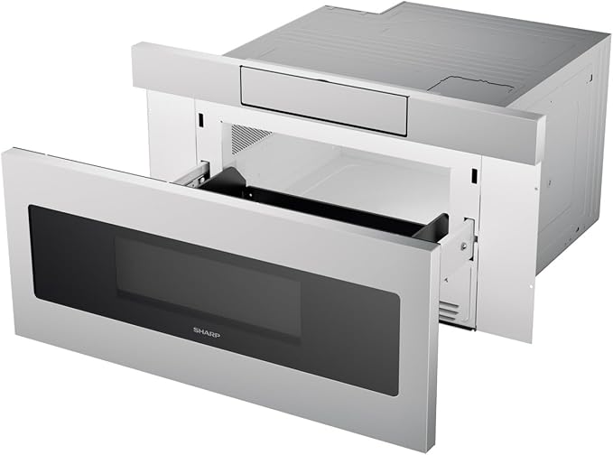 SHARP SMD3070ASY Microwave Drawer Oven, 30-inch, 1.2 Cubic Feet, 950 Watt, Concealed Angled Touch Control Panel with Digital LCD Display, Stainless Steel