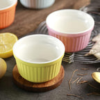 Ramekins 6oz Oven Safe,Creme Brulee Ramekin and Souffle Dishes,Porcelain Baking Bowls,Dipping Sauce Dish.Pudding Cups,Set of 6,Green.
