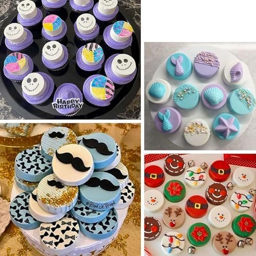 OCPO KITCHEN 3D Round Cylinder Silicone Mold for Baking Mousse Cake, Candy, Pastry, Chocolate, Cupcake, Cookie, Cake Decoration Mold, Round Shape (24-Cavity)