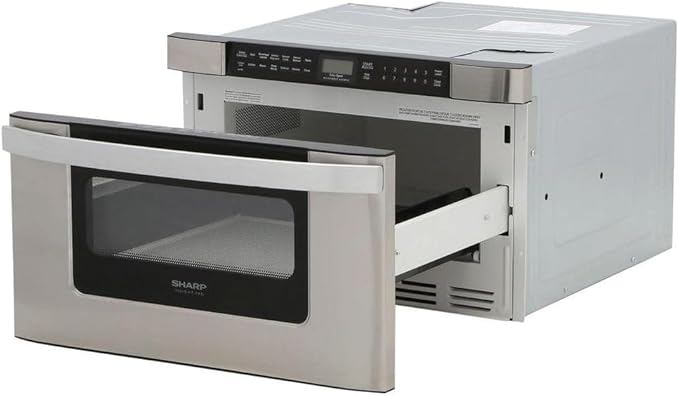 SHARP KB6524PSY Microwave Drawer Oven, 24-inch, 1.2 Cubic Feet, 950 Watt, Angled Touch Control Panel, Stainless Steel