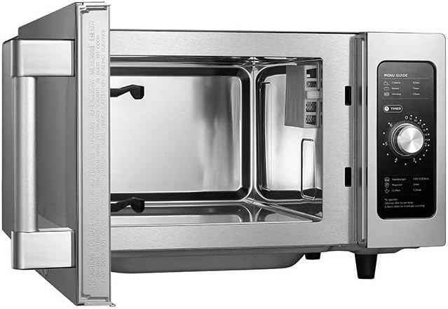 Midea Equipment 1025F0A Countertop Commercial Microwave Oven with Dial, 1000W, Stainless Steel, .9 CuFt