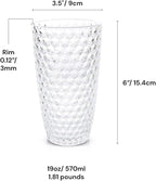BELLAFORTE Shatterproof Tritan Plastic Tall Tumbler, 19oz Drinking Glasses Set of 4 - Laguna Beach Unbreakable Outdoor Drinkware for Party, Poolside, Indoor Use - Dishwasher Safe, BPA Free - Clear
