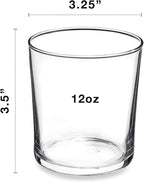 Bormioli Rocco Bodega Collection Glassware – Set Of 12 Medium 12 Ounce Drinking Glasses For Water, Beverages & Cocktails – 12oz Clear Tempered Glass Tumblers