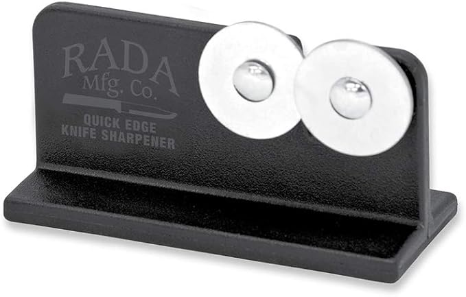 Rada Cutlery Quick Edge Knife Sharpener (R119), 3.5" x 2", Stainless Steel Wheels