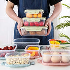 Food Containers Set with Lids Airtight - Plastic Lunch Bento Boxes - Meal Prep Containers, Microwave, Dishwasher, and Freezer Safe (Green)