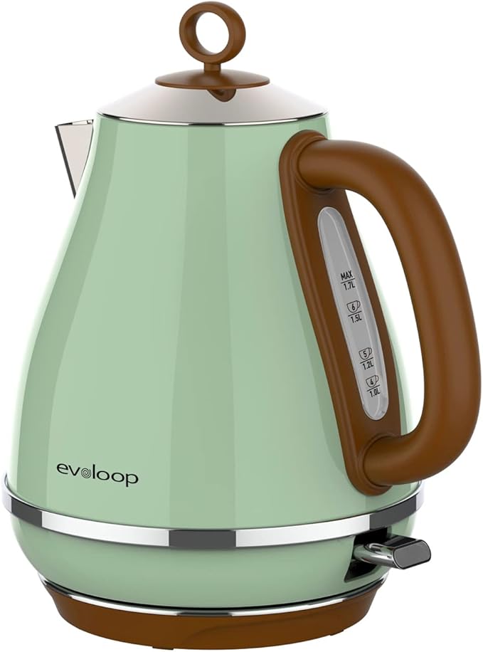 Evoloop 1.7L Electric Kettles, BPA Free Tea Kettle, Hot Water Boiler Heater, Stainless Steel Teapot, Auto Shut-Off & Boil-Dry Protection, 120V/1500W