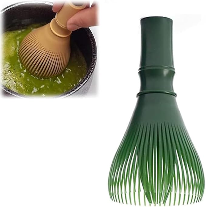 Matcha Whisk, PP Resin Matcha Stirrer, Traditional Handcrafted Japanese Matcha Tea Mixer Brush Mixing Tool Accessory for Tea Preparation (Green)