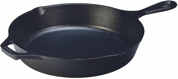 Lodge Seasoned Cast Iron Skillet - PFAS-Free, Non-Toxic Cookware - Use with an Oven, Stove, Grill, or Campfire - Naturally Non-Stick & Oven Safe - 12 Inches