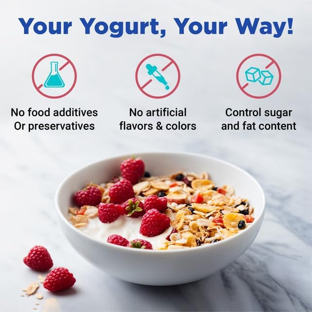 Ultimate Probiotic Yogurt Maker with Adjustable Temperature & Time Control - Make Trillions of Live Probiotics & Get Better Gut Health - ULTIMATE LIFETIME WARRANTY - Wellness Gifts for Men & Women